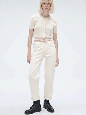 Rag & Bone Dre Slouchy Boyfriend White Jeans Sz 34